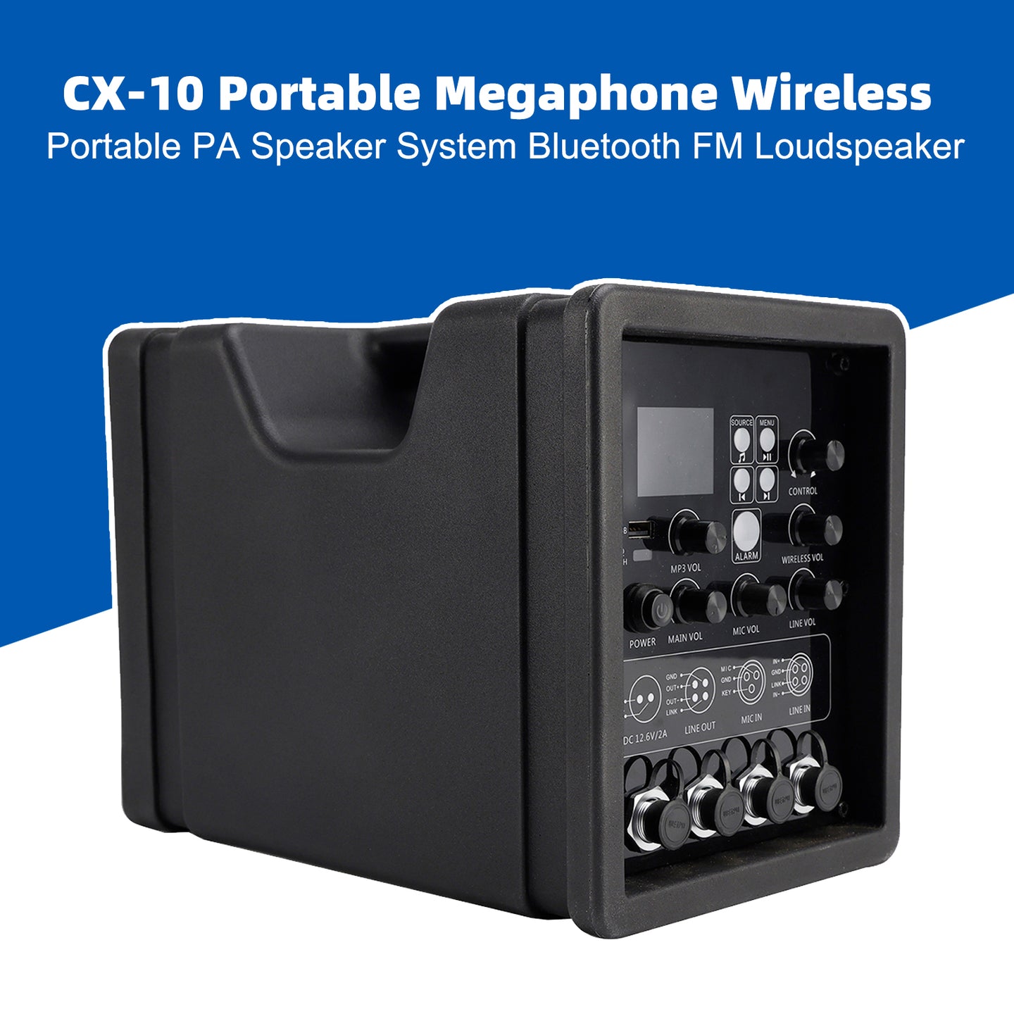 CX-10 Portable Megaphone Wireless PA Speaker System Bluetooth FM Loudspeaker