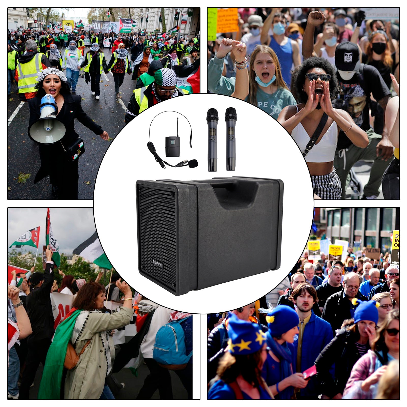 CX-10 Portable Megaphone Wireless PA Speaker System Bluetooth FM Loudspeaker