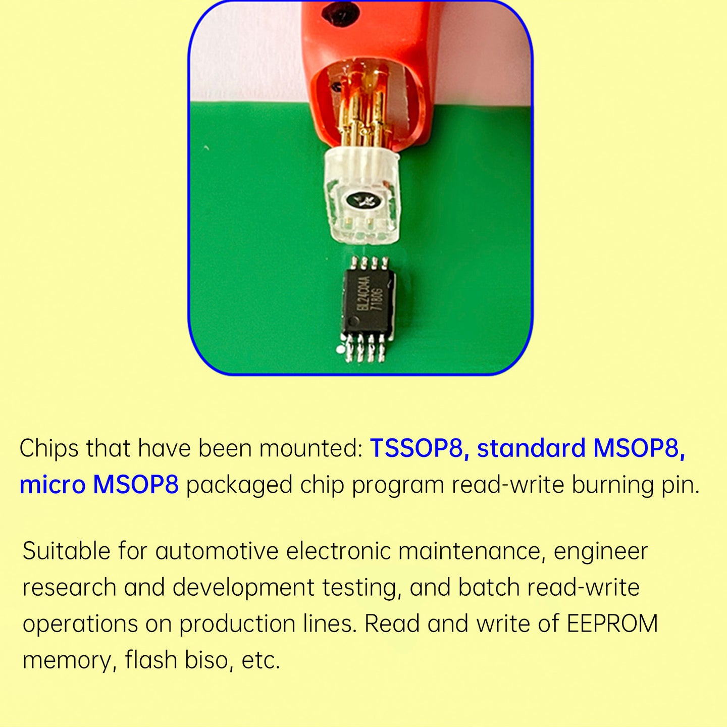 TSSOP8/MSOP8 Micro Chip Burn Test Probe Spring Pin Car Program Connection Cable