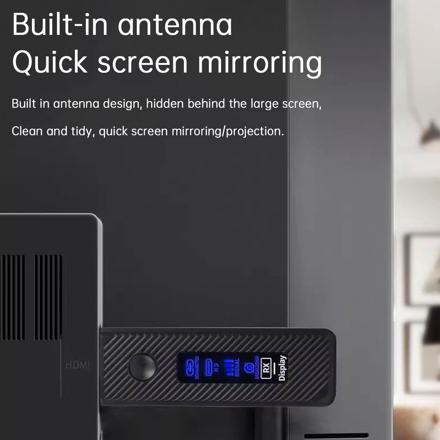 HDMI Wireless Screen Projector HD 1080P 50M Video Transmitter Receiver Black