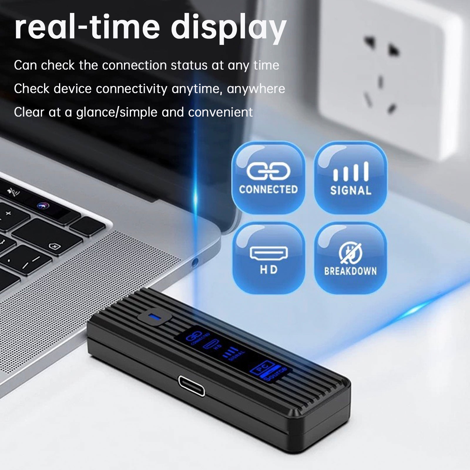 HDMI Wireless Screen Projector HD 1080P 50M Video Transmitter Receiver Black