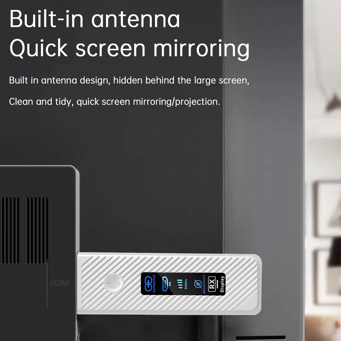 HDMI Wireless Screen Projector HD 1080P 50M Video Transmitter Receiver White