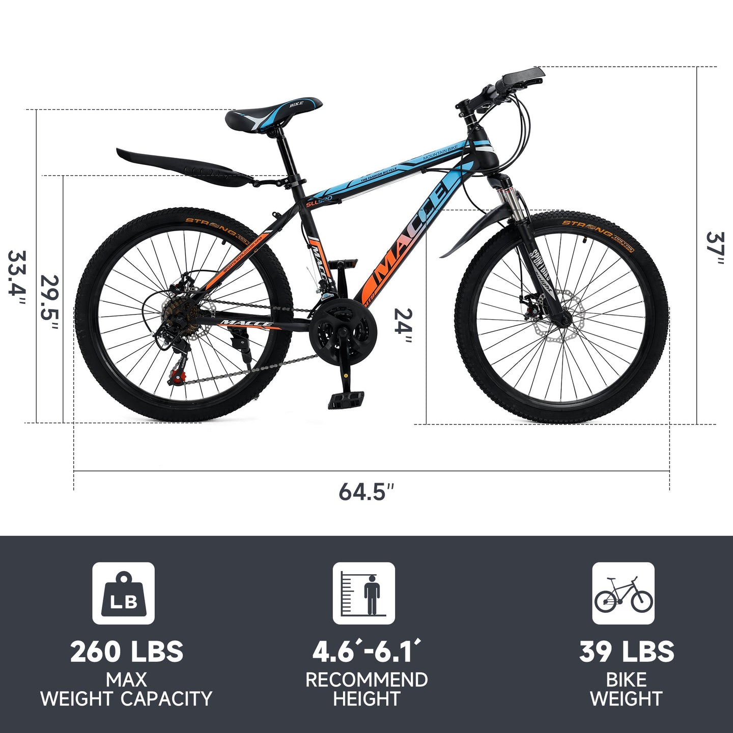 24 inch 24 Speed MTB Adult Mountain Bicycle w/ Fender (Copy)