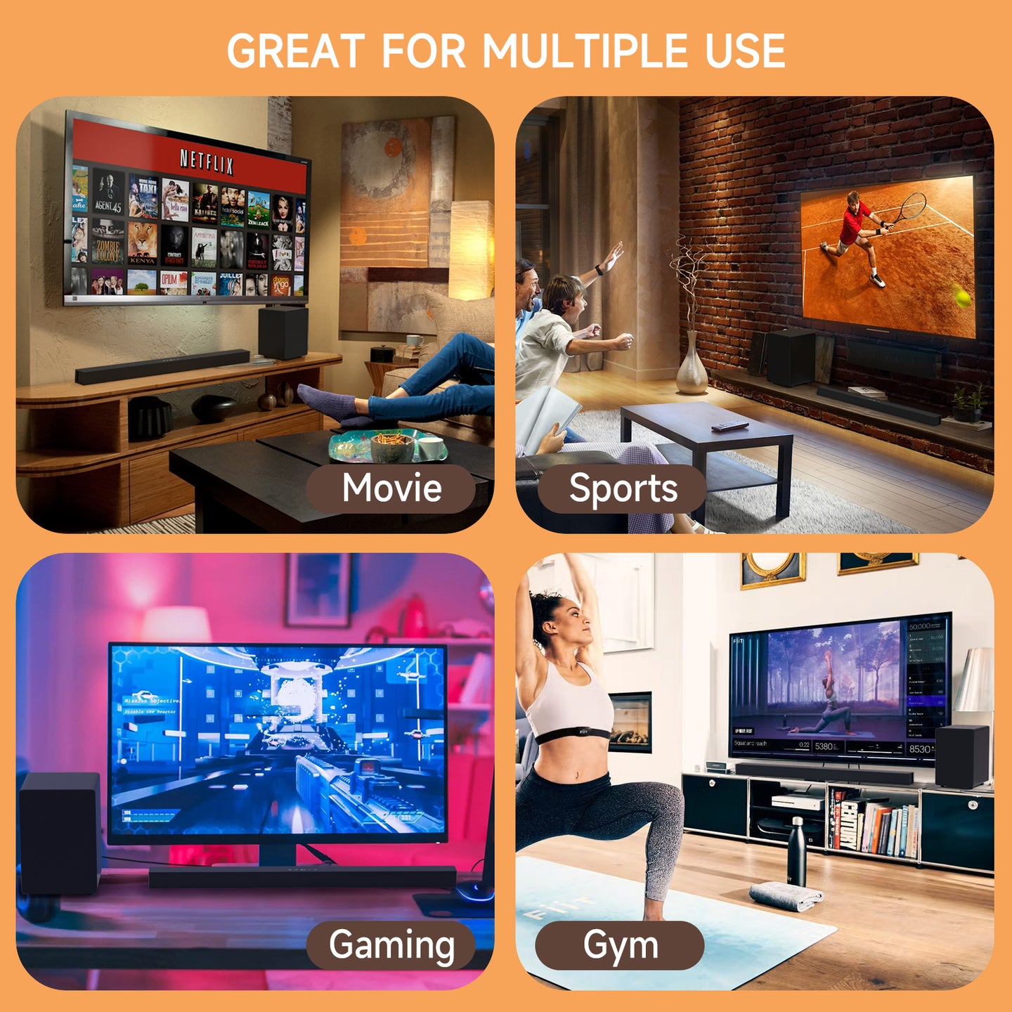 Bluetooth Subwoofer Audio Heavy Bass Fidelity Sound Quality Soundbar Speaker