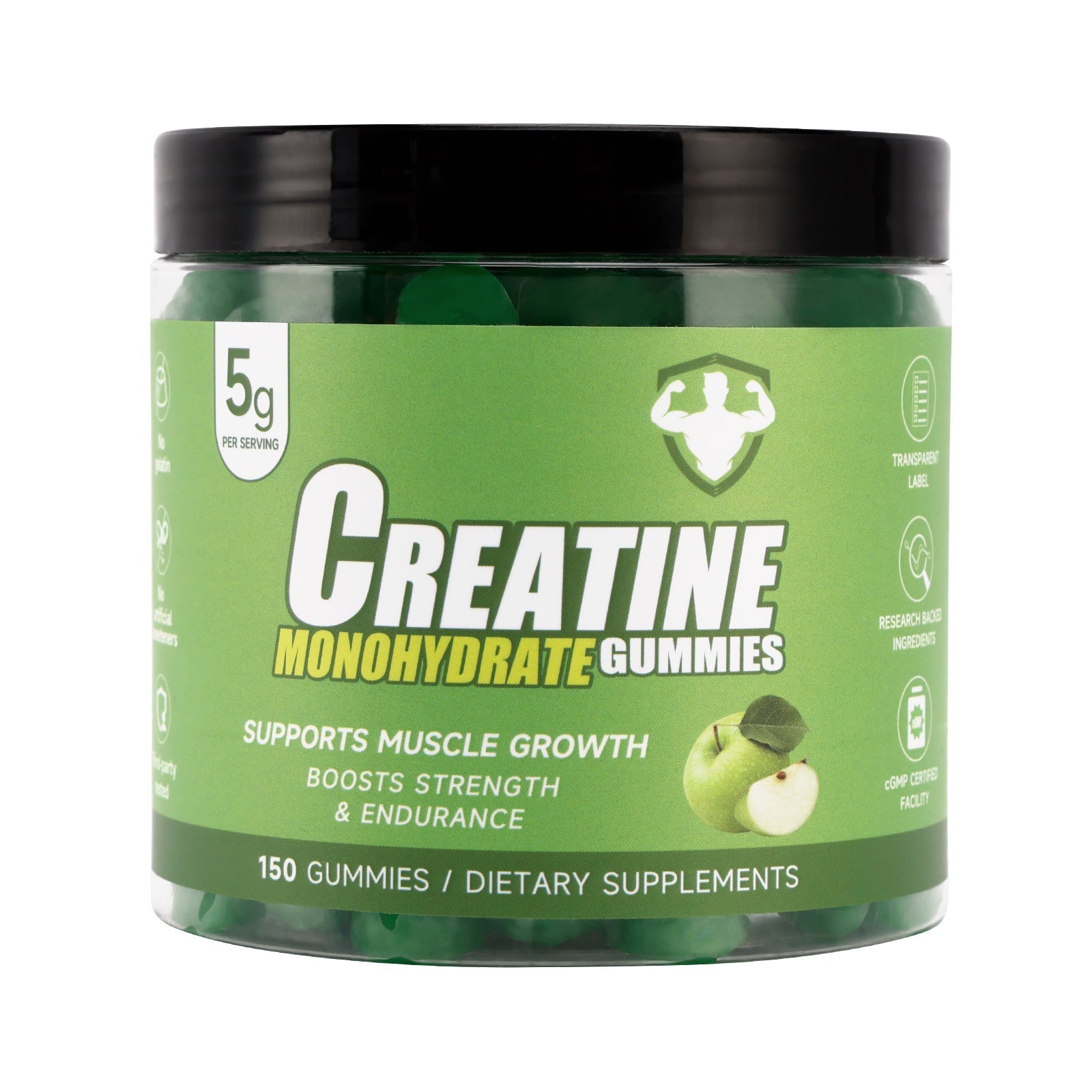 Topteng  Green Apple-flavored Creatine Monohydrate Gummies