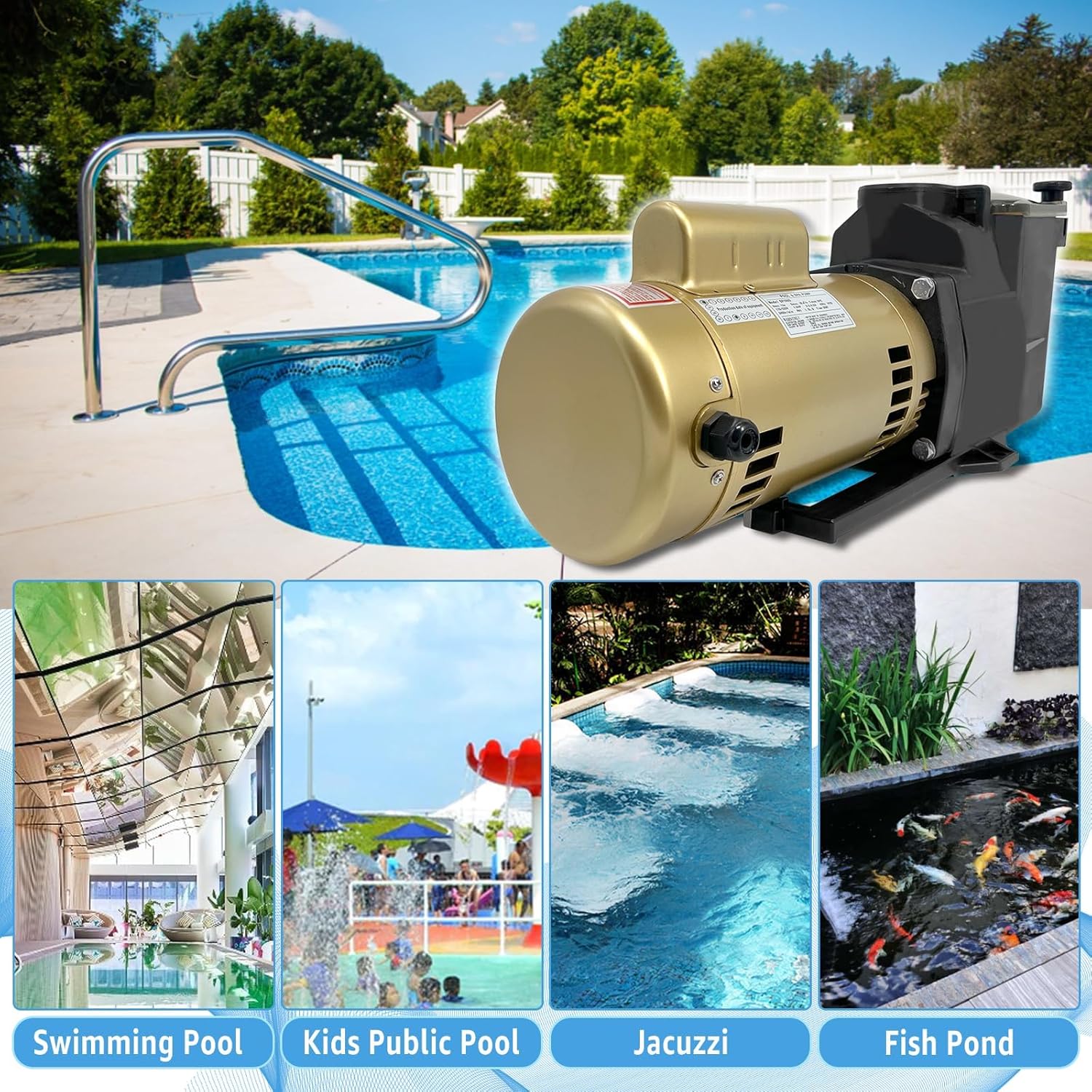 W3SP2607X10 Energy Efficient Pool Pump 1 HP 230V Pool Pump For Hayward