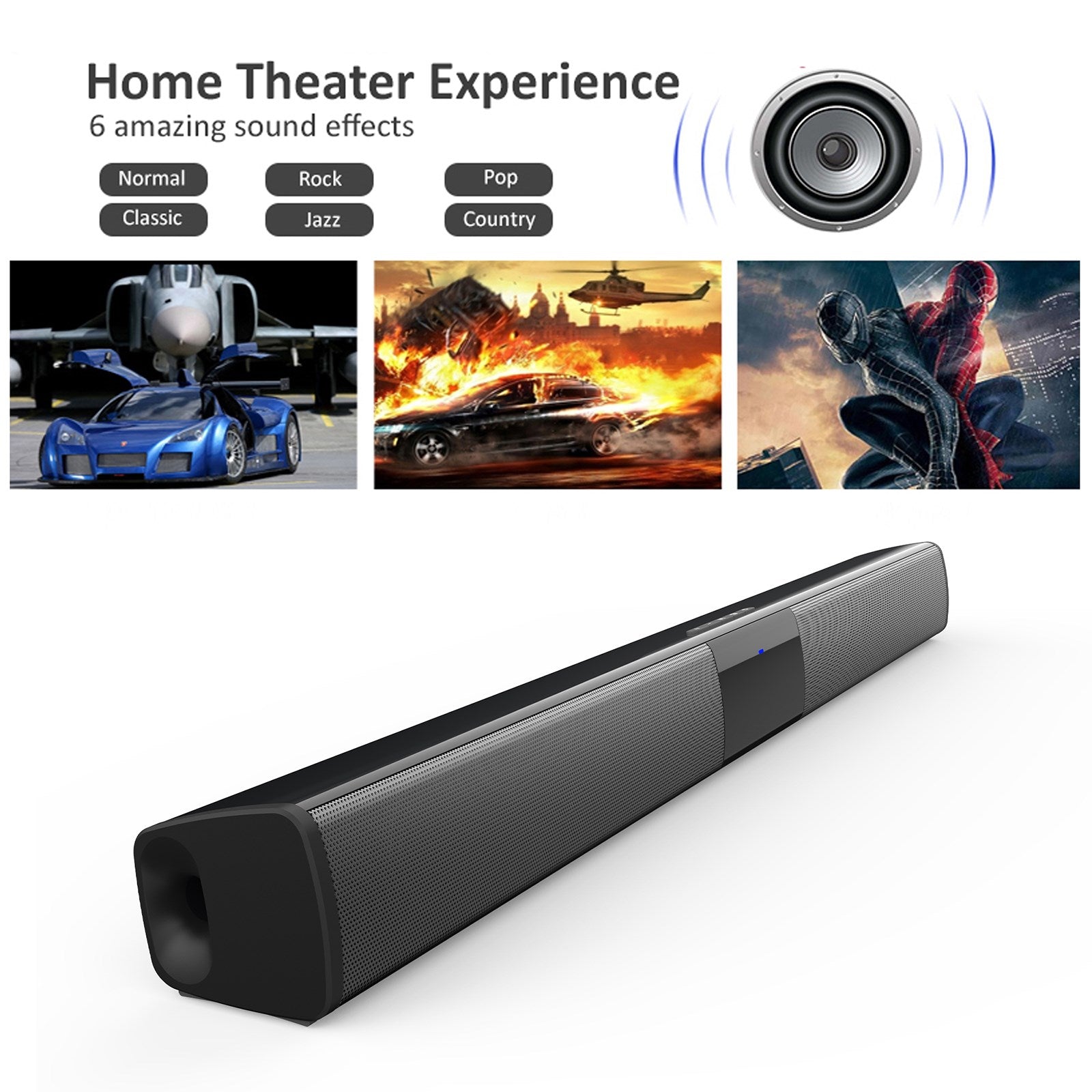 Portable Wireless Sound Bar System – 4 Speaker Subwoofer for TV Home Theater