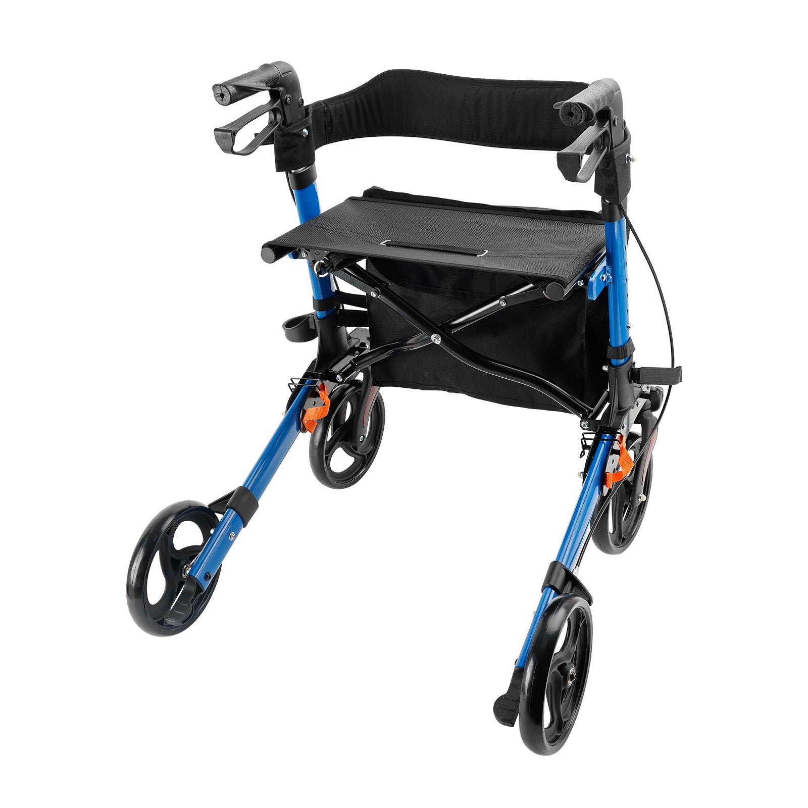 All-Terrain Rollator Walker with Seat, 8" Wheels, Folding, Adjustable Height, 300 lb Capacity