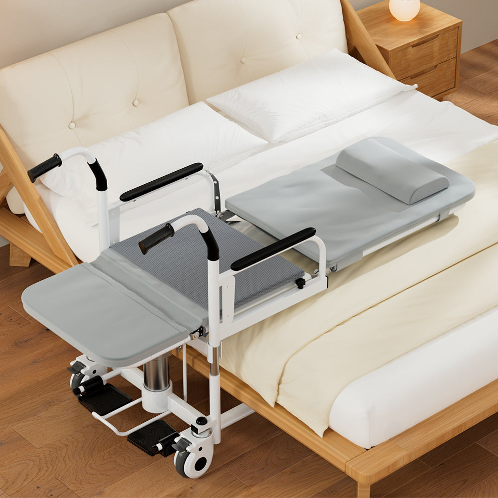 4-in-1 Lift Wheelchair, Waterproof, Shower/Toilet/Transfer, 150 kg Capacity