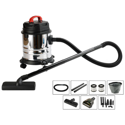 18L Ash Vacuum Cleaner, Powerful 1800W Wet/Dry Shop Vac with Blower Function for Fireplaces, BBQ & Pellet Stoves