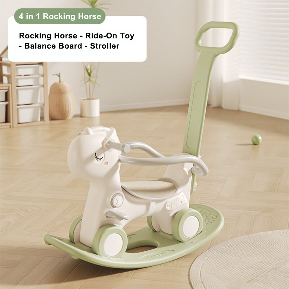 4-in-1 Baby Rocking Horse for Toddlers 1-3 Years – Ride-On Toy with Detachable Balance Board
