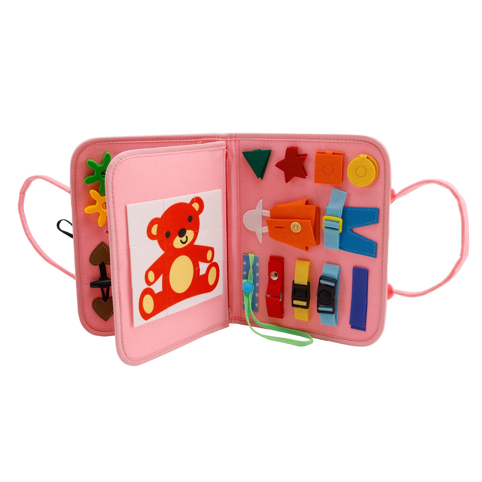 Montessori Activity Board for Toddlers Multi-Functional Interactive Toy Book—Zippers Ideal for Quiet Play—Educational Gift for Children Aged 2-4