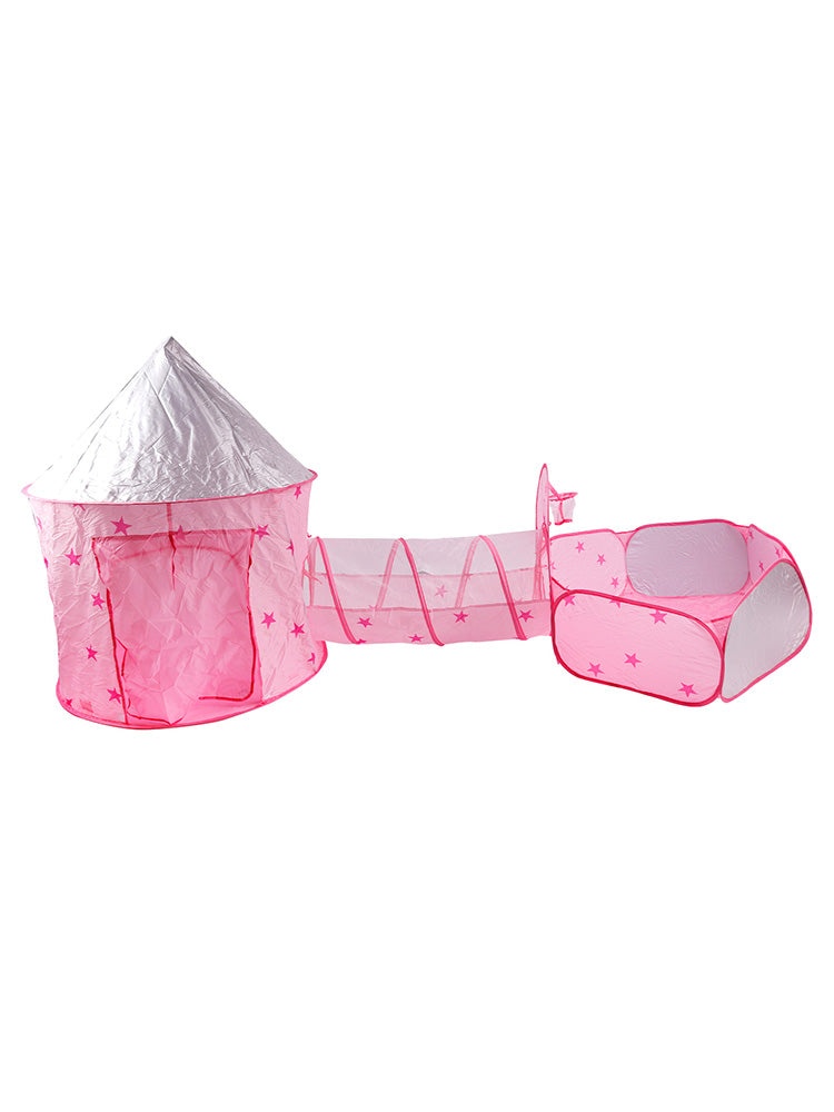 Kids Play Tent with Tunnel & Ball Pit Pink
