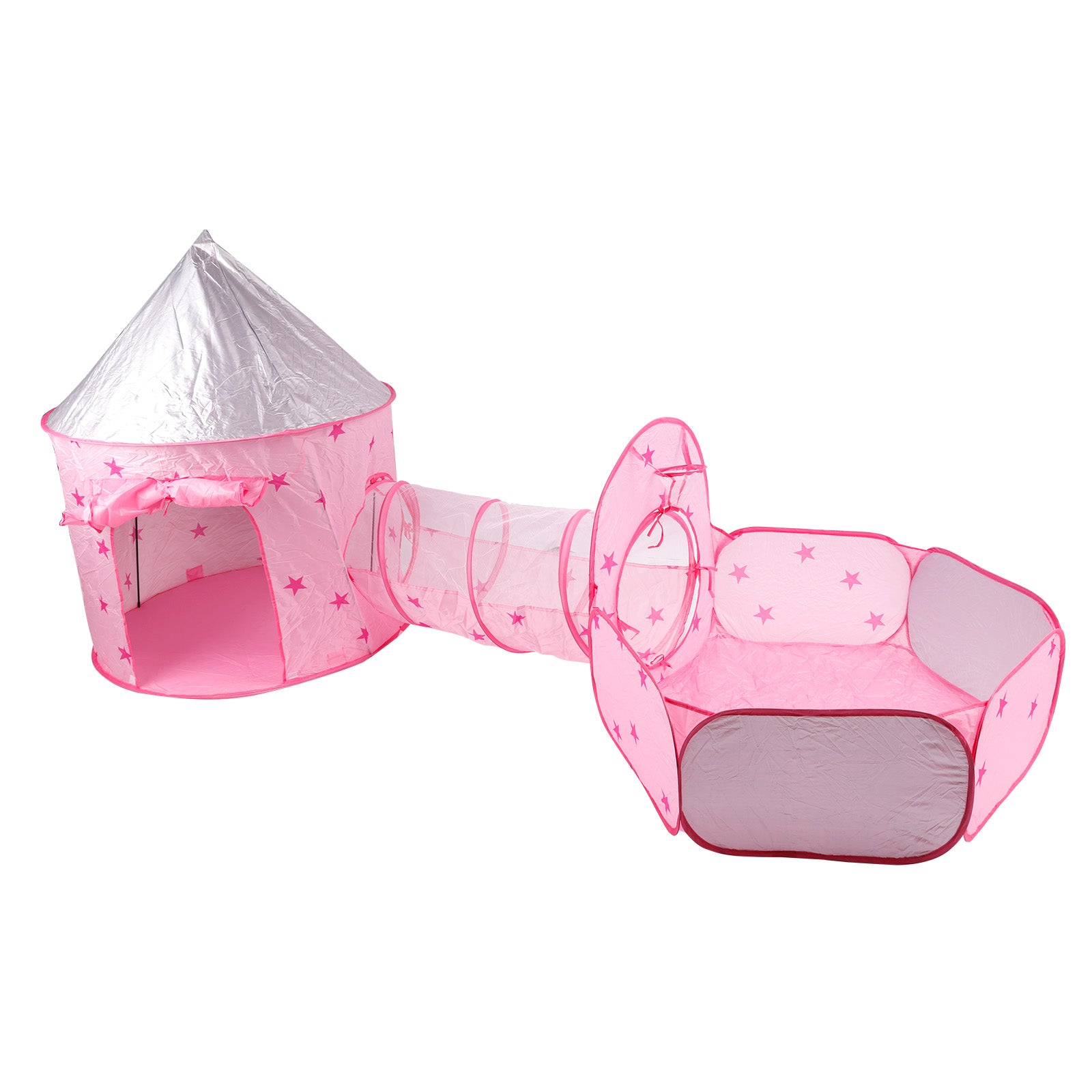 Kids Play Tent with Tunnel & Ball Pit Pink