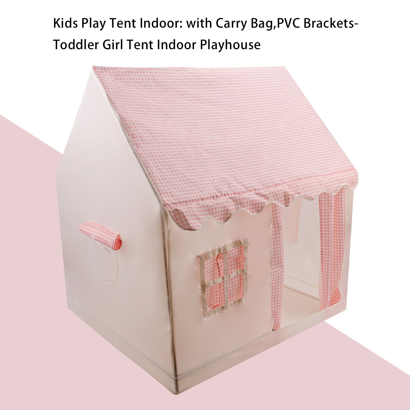 PVC Brackets-Toddler Girl Tent Indoor Playhouse for Toddlers Kids Toys for Boy Girl Birthday Gift Pink