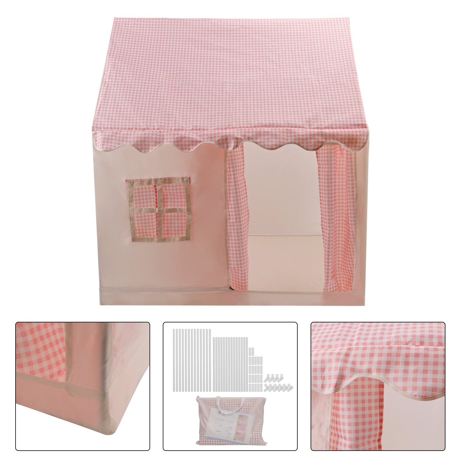 PVC Brackets-Toddler Girl Tent Indoor Playhouse for Toddlers Kids Toys for Boy Girl Birthday Gift Pink