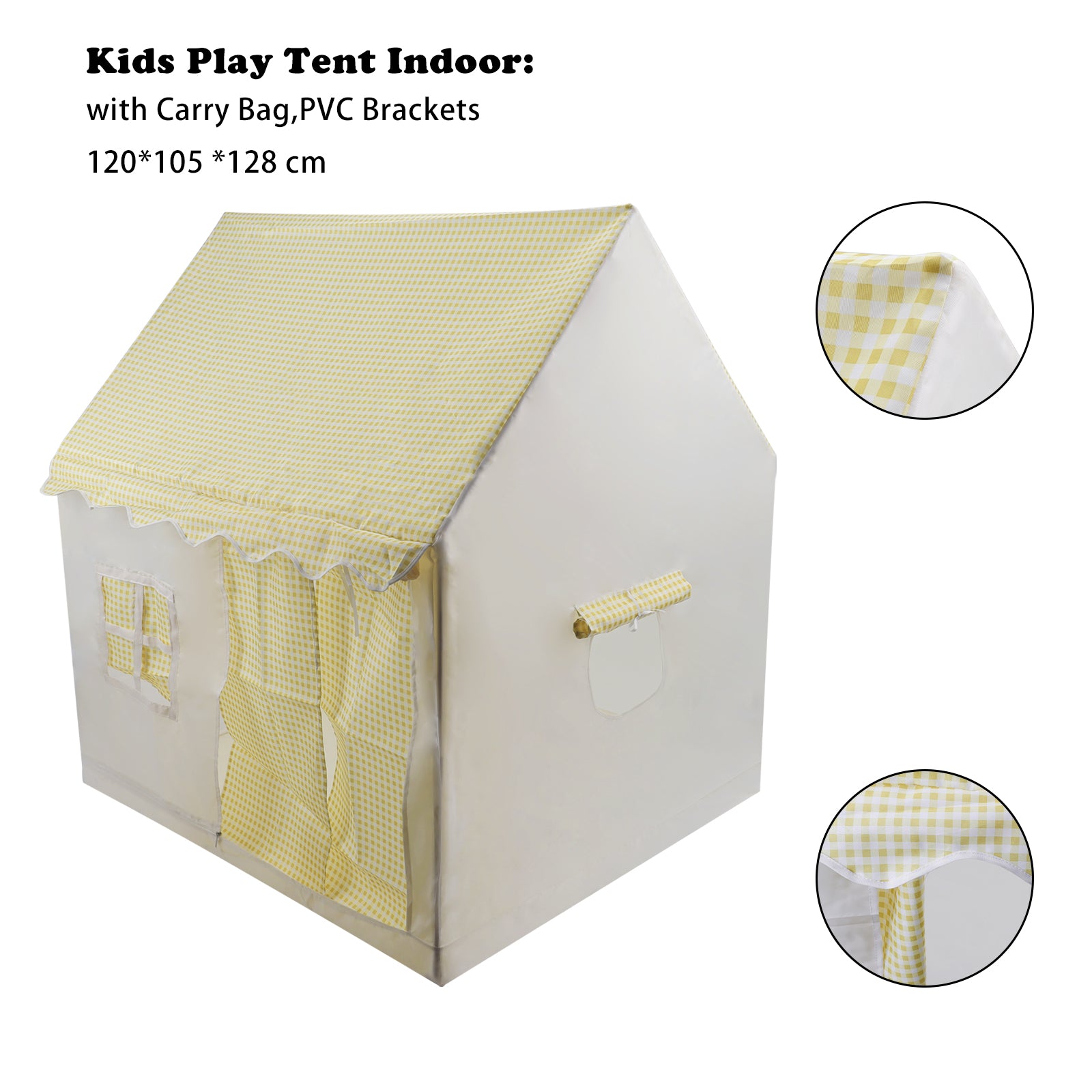 PVC Brackets-Toddler Girl Tent Indoor Playhouse for Toddlers Kids Toys for Boy Girl Birthday Gift Yellow