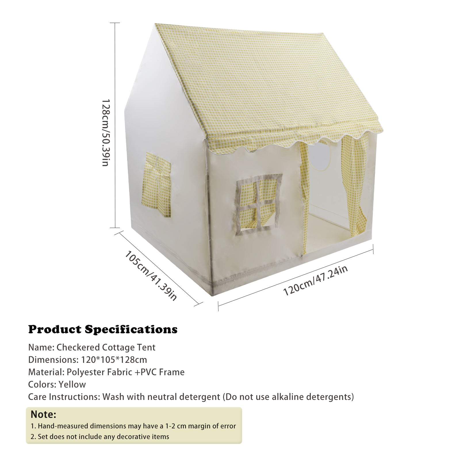 PVC Brackets-Toddler Girl Tent Indoor Playhouse for Toddlers Kids Toys for Boy Girl Birthday Gift Yellow