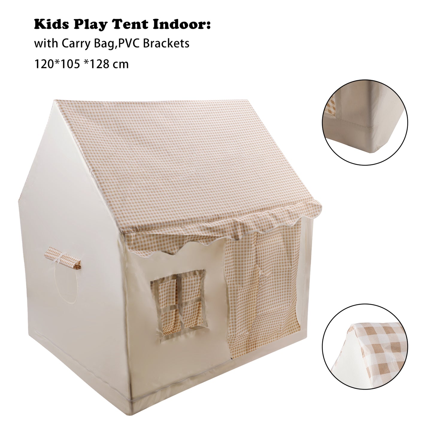 PVC Brackets-Toddler Girl Tent Indoor Playhouse for Toddlers Kids Toys for Boy Girl Birthday Gift khaki