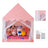 Kids Indoor Play Tent for Boys & Girls,Assembly Tent with Metal Frame,Mesh Window,Optional Star Lights & Mat,Portable Children's Playhouse with Carry Bag Pink