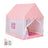 Kids Indoor Play Tent for Boys & Girls,Assembly Tent with Metal Frame,Mesh Window,Optional Star Lights & Mat,Portable Children's Playhouse with Carry Bag Pink