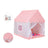 Kids Indoor Play Tent for Boys & Girls,Assembly Tent with Metal Frame,Mesh Window,Optional Star Lights & Mat,Portable Children's Playhouse with Carry Bag Pink