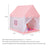 Kids Indoor Play Tent for Boys & Girls,Assembly Tent with Metal Frame,Mesh Window,Optional Star Lights & Mat,Portable Children's Playhouse with Carry Bag Pink