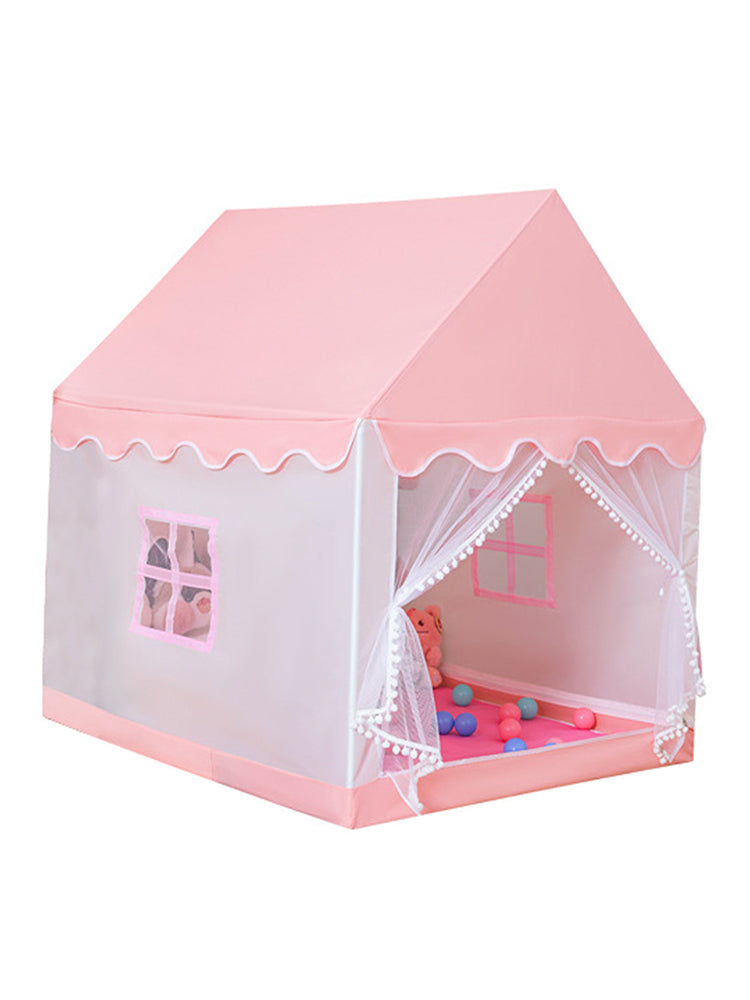 Kids Indoor Play Tent for Boys & Girls,Assembly Tent with Metal Frame,Mesh Window,Optional Star Lights & Mat,Portable Children's Playhouse with Carry Bag Pink