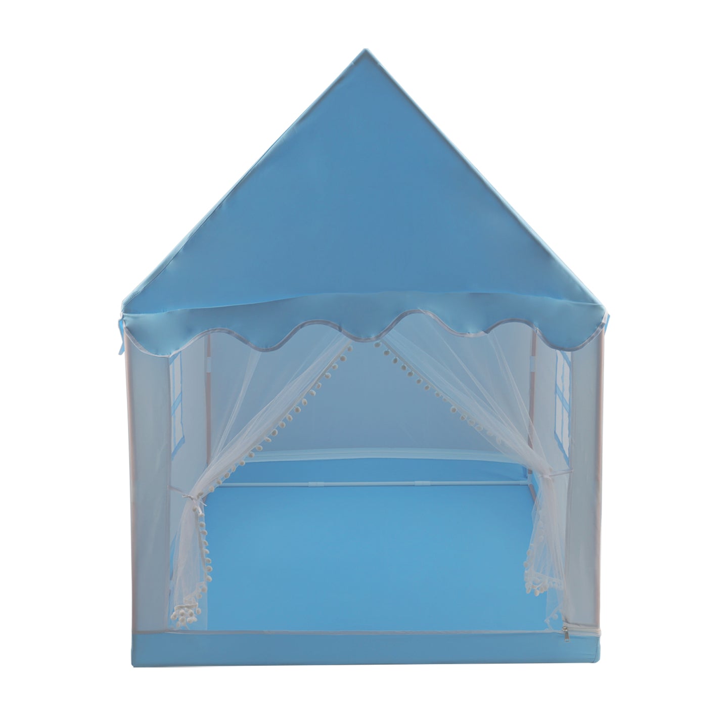 Kids Indoor Play Tent for Boys & Girls,Assembly Tent with Metal Frame,Mesh Window,Optional Star Lights & Mat,Portable Children's Playhouse with Carry Bag  Blue