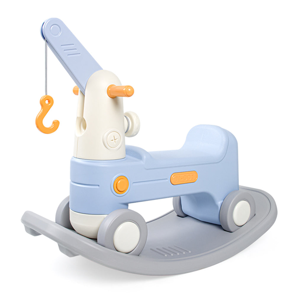 2-in-1 Baby Rocking Horse for Toddlers Ride-On Toy with Detachable Balance Board & Crane Function