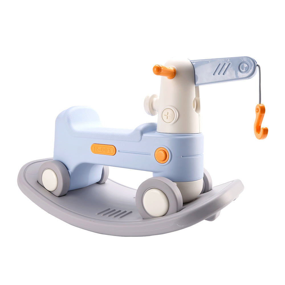 2-in-1 Baby Rocking Horse for Toddlers Ride-On Toy with Detachable Balance Board & Crane Function