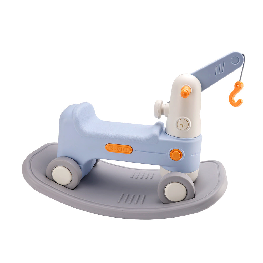 2-in-1 Baby Rocking Horse for Toddlers Ride-On Toy with Detachable Balance Board & Crane Function