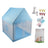 Kids Indoor Play Tent for Boys & Girls,Assembly Tent with Metal Frame,Mesh Window,Optional Star Lights & Mat,Portable Children's Playhouse with Carry Bag Blue