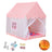 Kids Indoor Play Tent for Boys & Girls,Assembly Tent with Metal Frame,Mesh Window,Optional Star Lights & Mat,Portable Children's Playhouse with Carry Bag Pink