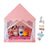 Kids Indoor Play Tent for Boys & Girls,Assembly Tent with Metal Frame,Mesh Window,Optional Star Lights & Mat,Portable Children's Playhouse with Carry Bag Pink