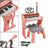 25-Key Kids Piano Toy with Stand & Stool,Microphone - Multifunctional Electronic Keyboard for Boys Girls Gift Ages 3+ (White)