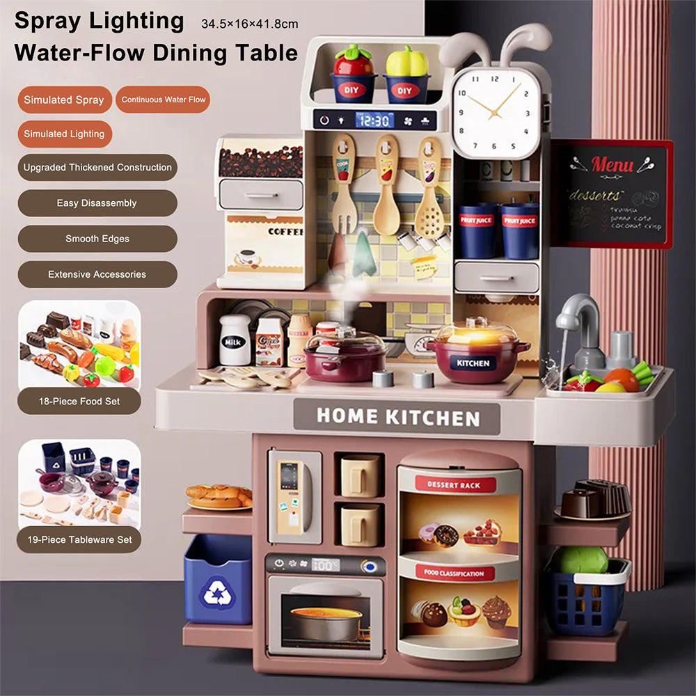 Kids Kitchen Play Set-Interactive Mist & Light Kitchen with Water Circulation Perfect Gift for Boys & Girls Ages 3+ (Red) (Copy)