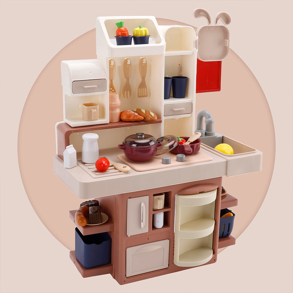 Kids Kitchen Play Set-Interactive Mist & Light Kitchen with Water Circulation Perfect Gift for Boys & Girls Ages 3+ (Red) (Copy)