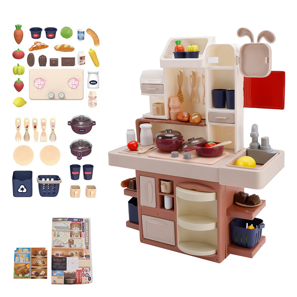 Kids Kitchen Play Set-Interactive Mist & Light Kitchen with Water Circulation Perfect Gift for Boys & Girls Ages 3+ (Red) (Copy)