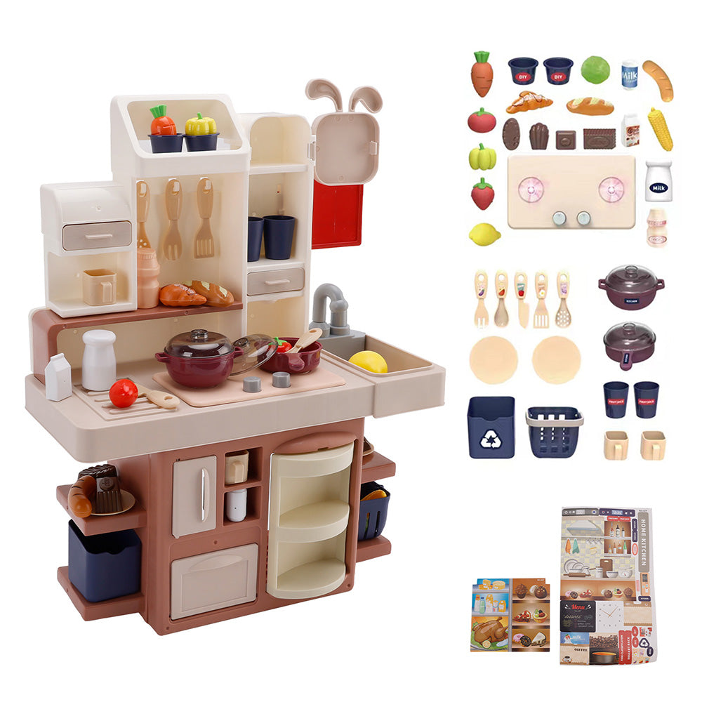 Kids Kitchen Play Set-Interactive Mist & Light Kitchen with Water Circulation Perfect Gift for Boys & Girls Ages 3+ (Red) (Copy)