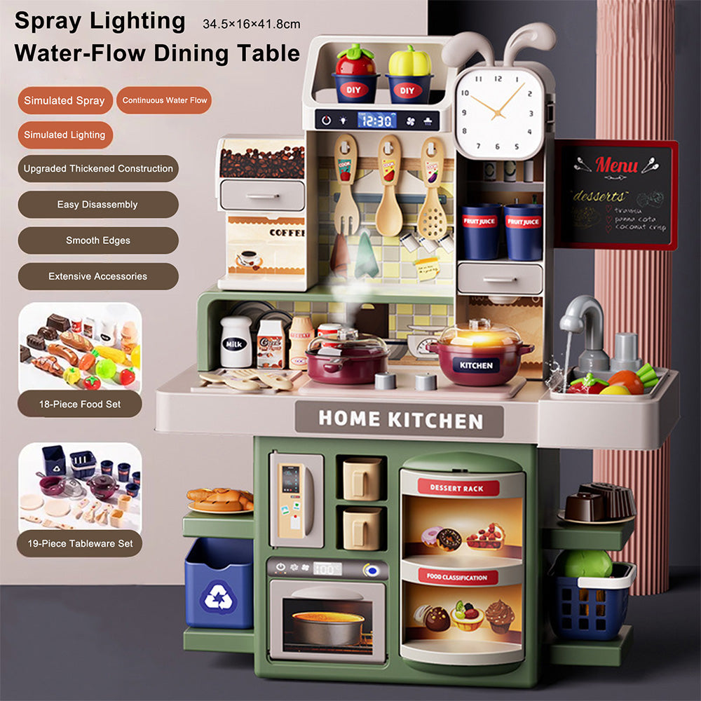 Kids Kitchen Play Set-Interactive Mist & Light Kitchen with Water Circulation Perfect Gift for Boys & Girls Ages 3+ (Green) (Copy)