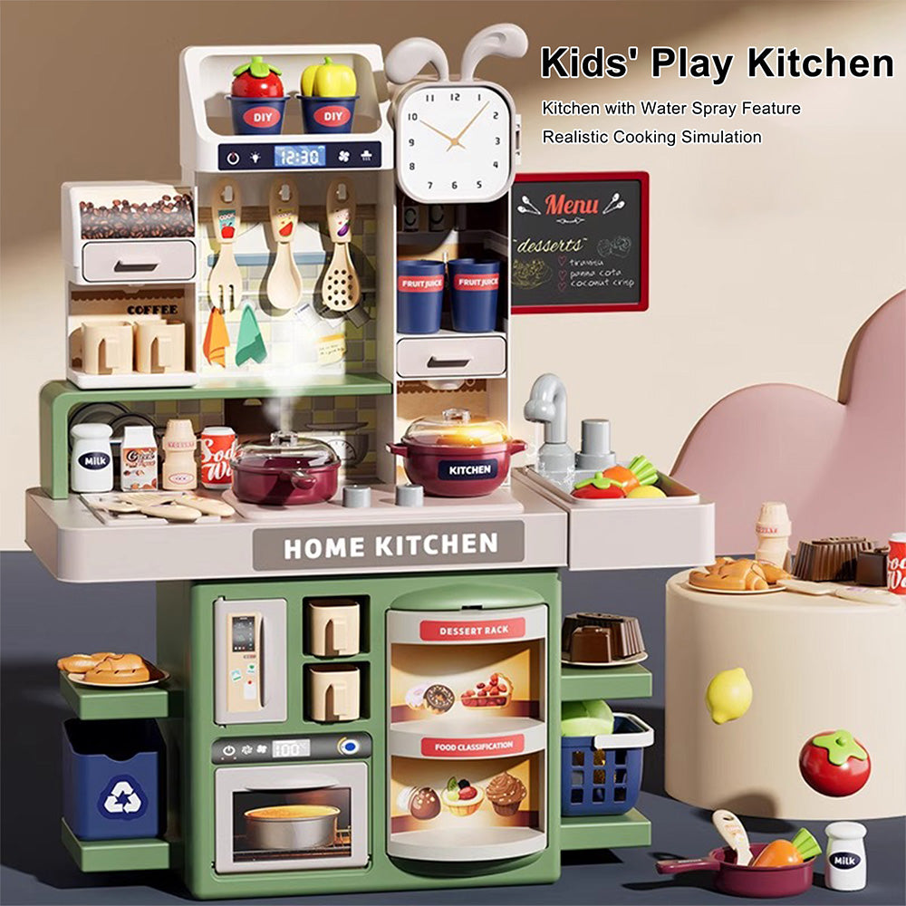 Kids Kitchen Play Set-Interactive Mist & Light Kitchen with Water Circulation Perfect Gift for Boys & Girls Ages 3+ (Green) (Copy)