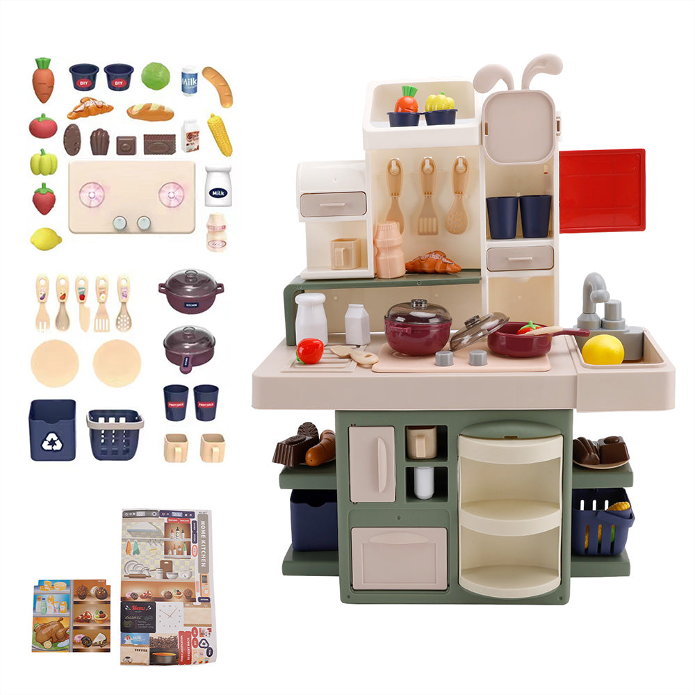 Kids Kitchen Play Set-Interactive Mist & Light Kitchen with Water Circulation Perfect Gift for Boys & Girls Ages 3+ (Green) (Copy)