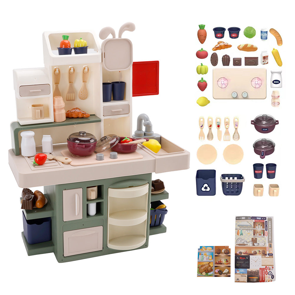 Kids Kitchen Play Set-Interactive Mist & Light Kitchen with Water Circulation Perfect Gift for Boys & Girls Ages 3+ (Green) (Copy)