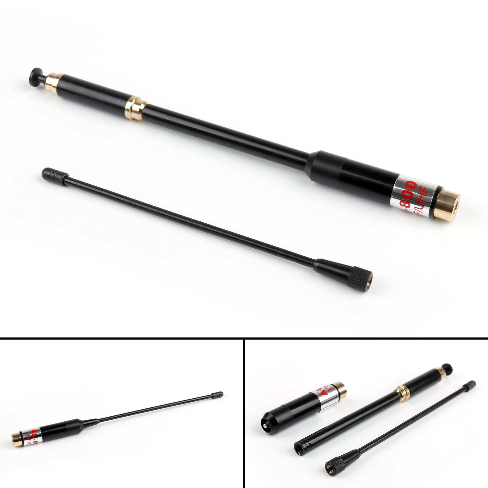 5Pcs AL-800 High Gain Dual Band Extendable Antenna SMA-Male For Icom Yaesu Radio