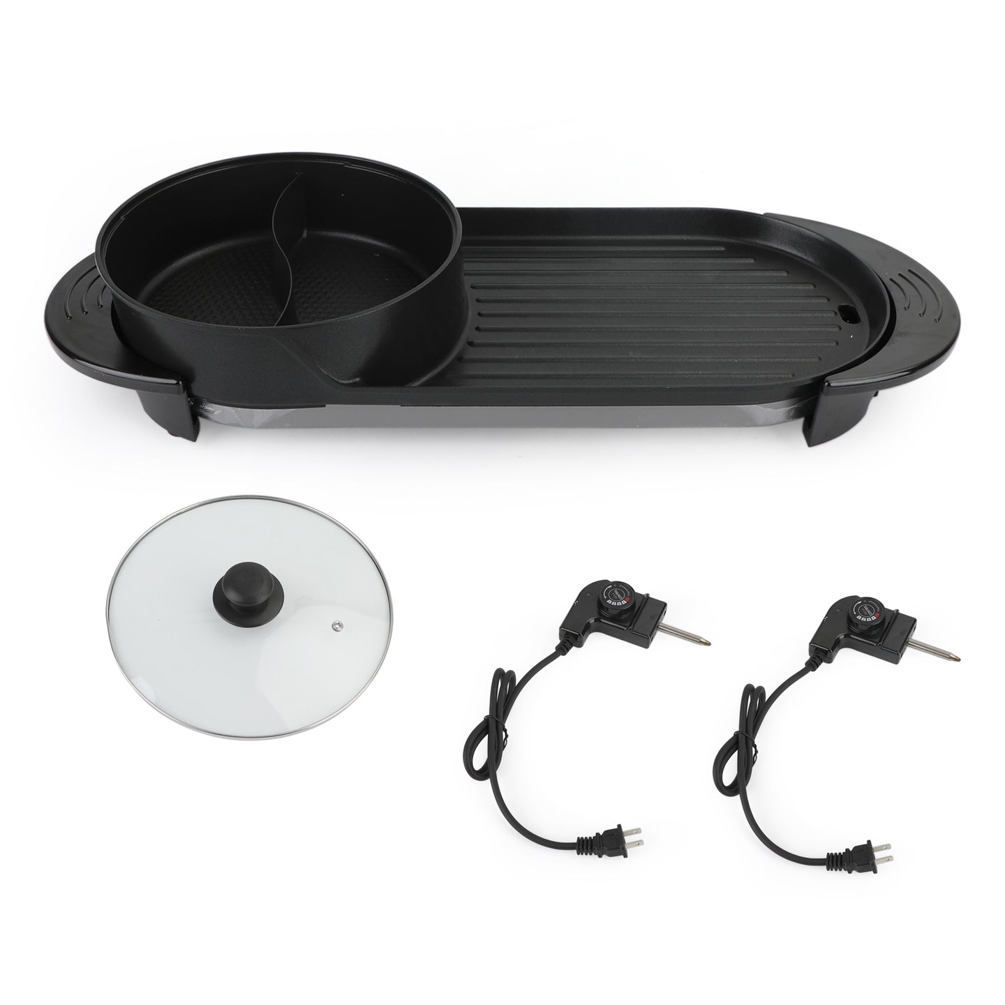 2-in-1 Electric Hot Pot & Smokeless Indoor Grill (110V)