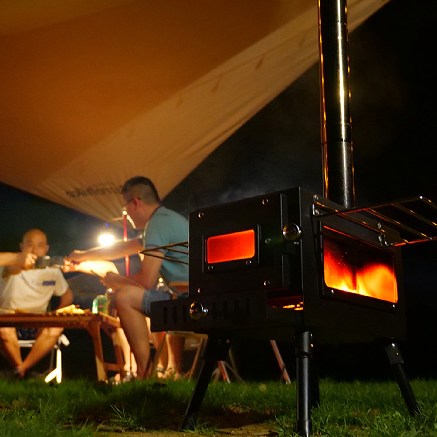 Outdoor Portable Tent Camping Wood Burning Stove with Pipe For Tent Cooking