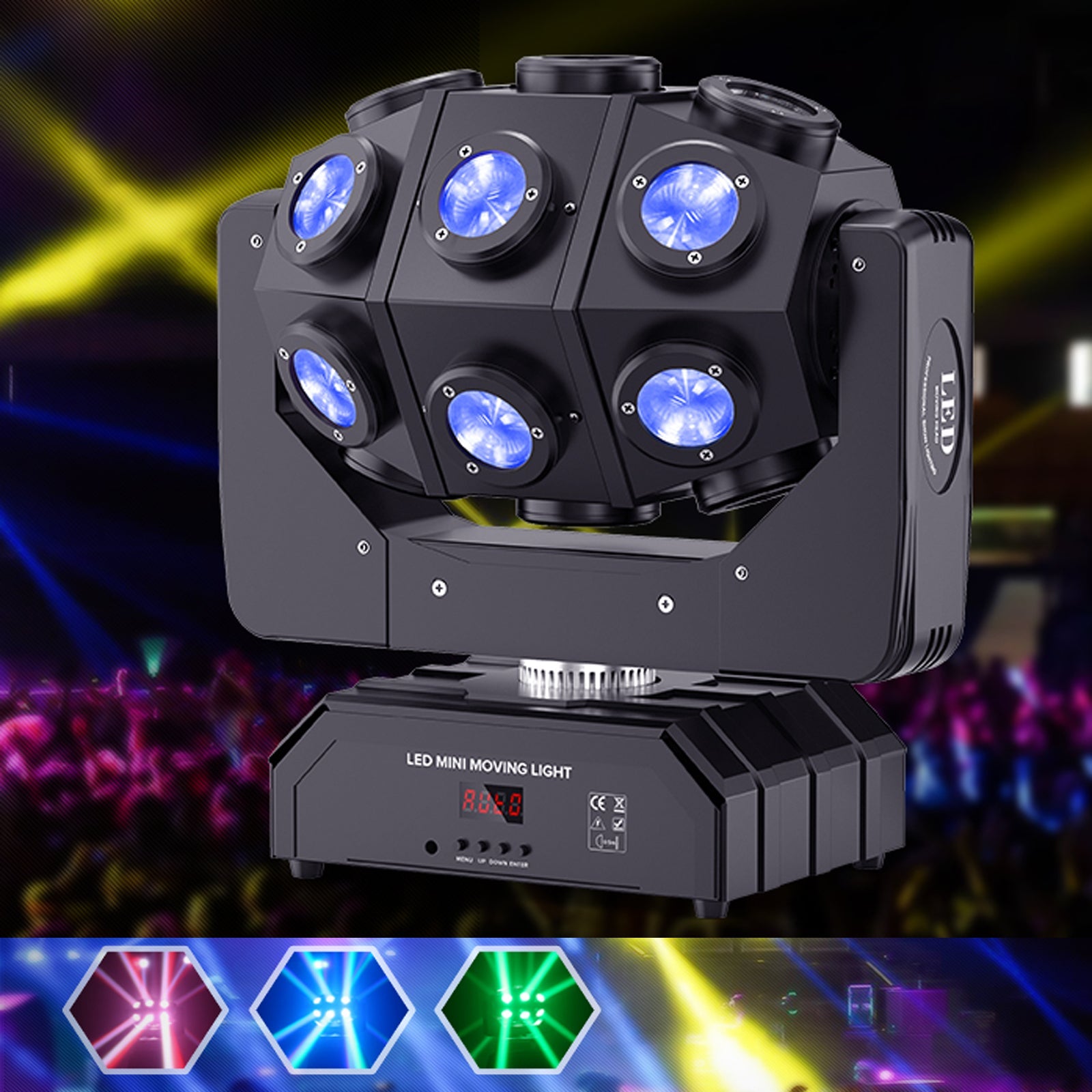 Moving Head Beam Light 180W Moving Head Light RGBW 360?¡ãRotation DJ Lights DMX 512 with Sound Activated
