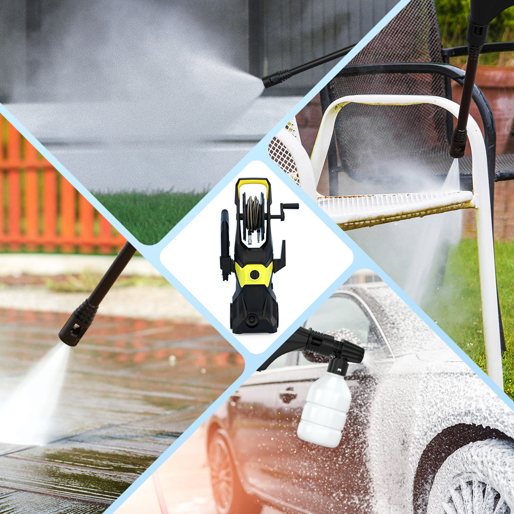 3000 PSI 2.6 GPM Electric Pressure Washer with Hose Reel & Foam Cannon for Cars, Decks, Patios & Driveways
