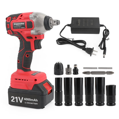 1/2 21V Brushless Impact Wrench Torque Rattle Gun Electric Ratchet w/battery